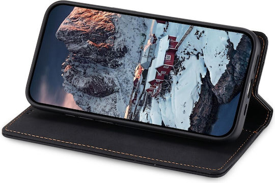 Dierfeng Book Piele artificială / Silicon Negru (Realme 12x)