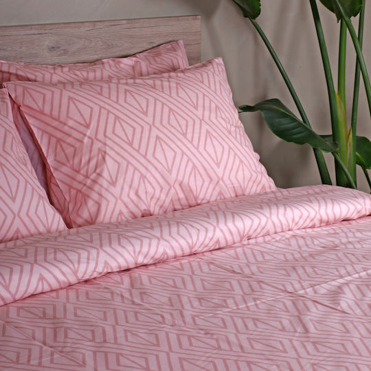 White Fabric Kids Sheets Set Parker Pink 165x250cm