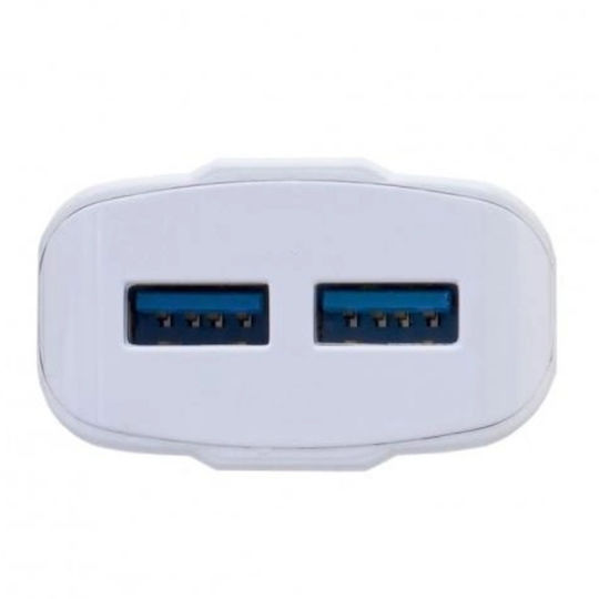 Technovo Ladegerät mit 2 USB-A Anschlüsse und Kabel USB-C Weißs (TN-F025)