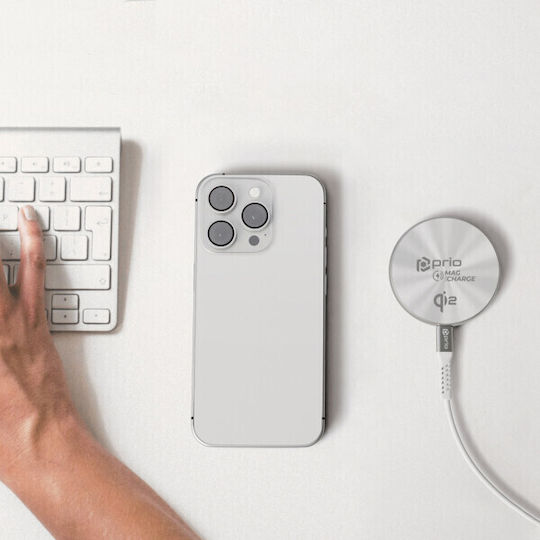 Prio Wireless Charger (Qi Pad) 15W Silver