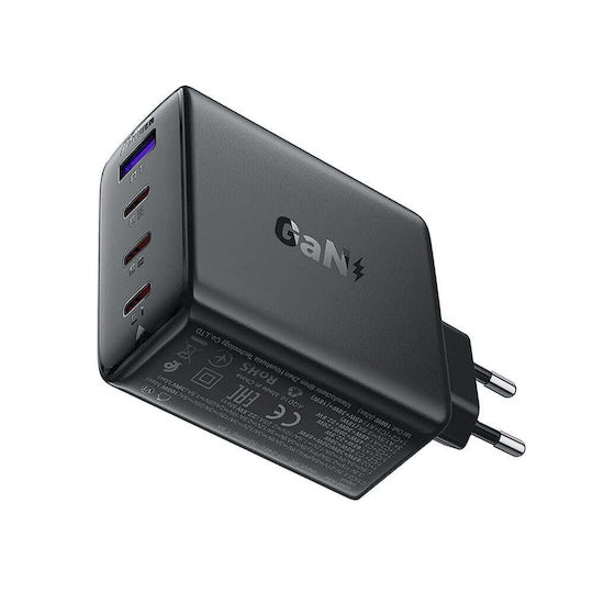 Acefast Φορτιστής Χωρίς Καλώδιο με Θύρα USB-A και 3 Θύρες USB-C 100W Power Delivery Μαύρος (A94)