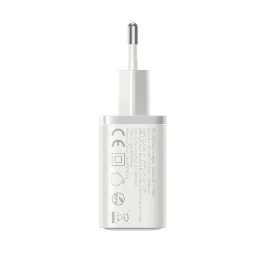 Joyroom Charger Without Cable with USB-A Port and USB-C Port 30W Whites (JR-TCF15)