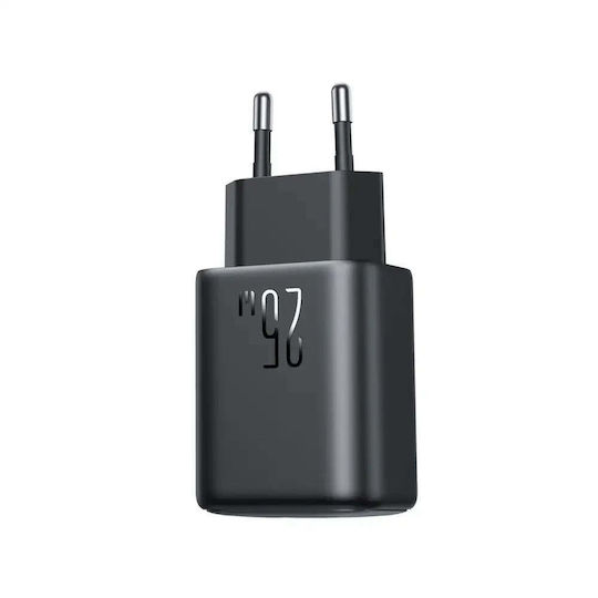 Joyroom Φορτιστής Χωρίς Καλώδιο με Θύρα USB-A και Θύρα USB-C 25W Power Delivery Μαύρος (JR-TCF13)
