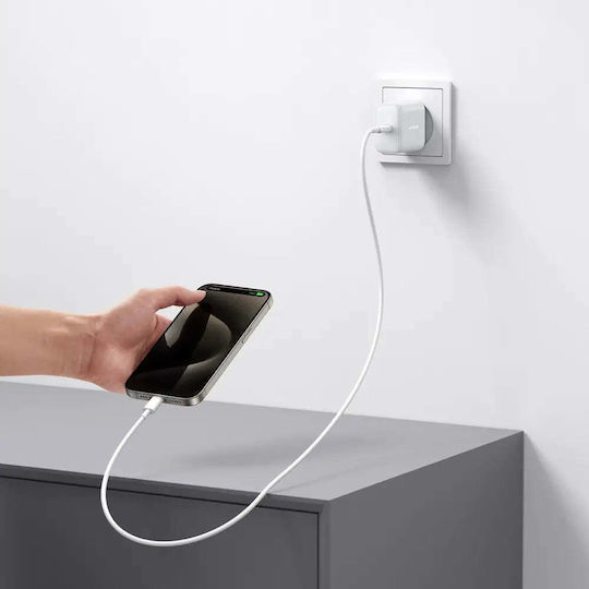 Joyroom Φορτιστής Χωρίς Καλώδιο με Θύρα USB-C 30W Power Delivery Λευκός (JR-TCF24)