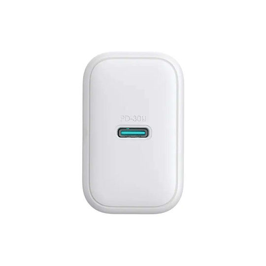 Joyroom Φορτιστής Χωρίς Καλώδιο με Θύρα USB-C 30W Power Delivery Λευκός (JR-TCF24)