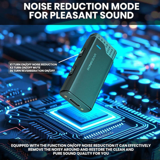 Sonic Gear Wireless Clip-on Wireless Δυναμικό Microphone Shock Mounted Journalistic