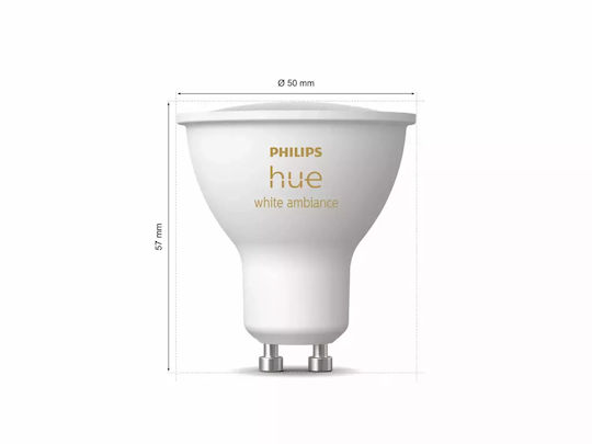 Philips Smart Bulbs LED 4.2W for Socket GU10 Adjustable White 400lm 3pcs