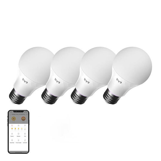 Yeelight Smart Λάμπες LED 9W για Ντουί E27 Θερμό Λευκό 806lm Dimmable 4τμχ