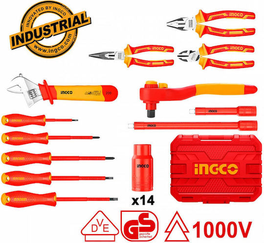 Ingco Valiza cu 26 Set de scule de electrician