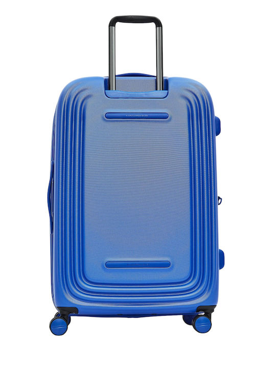 Mandarina Duck Logoduck Large Hard Suitcase Blue Royal with 4 Wheels Height 75cm