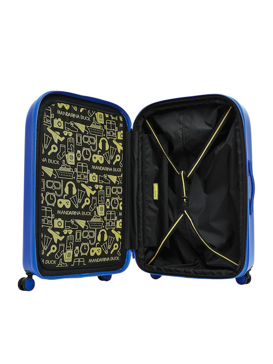 Mandarina Duck Logoduck Large Hard Suitcase Blue Royal with 4 Wheels Height 75cm