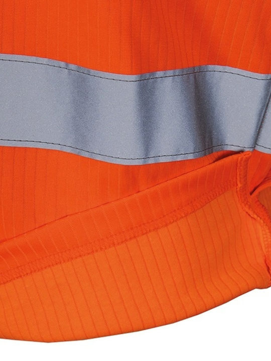 Cofra View T-Shirt Εργασίας Πορτοκαλί με Ανακλαστικές Ταινίες