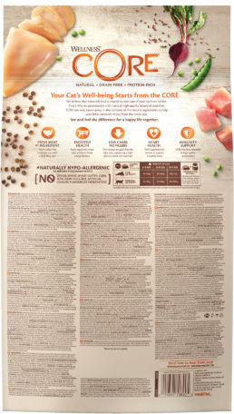 Wellness Core Original Grain Free Dry Food Grain-Free for Adult Cats with Chicken / Turkey 4kg