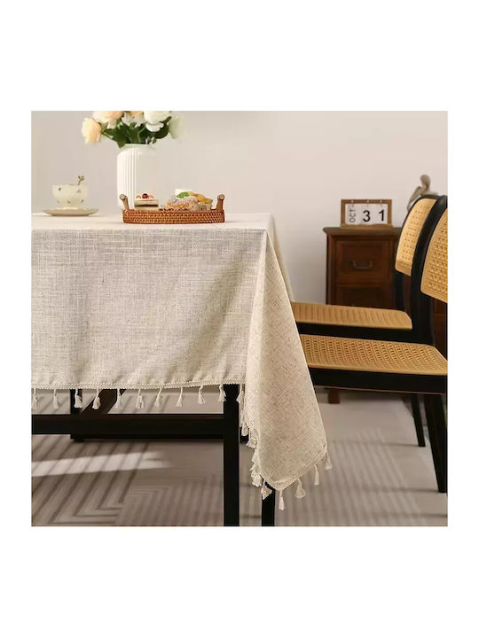 Tischtuch Leinen Beige 180x140cm