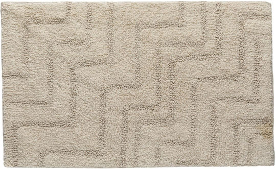 Rutschfest Set Badematten Baumwolle Toilette Beige 2Stück