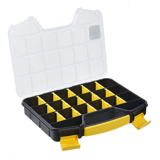 Werkzeugkoffer-Organisator mit einstellbaren Fächern Schwarz 32.5x25.8x4.8cm