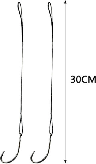 Tpster Συρματινο Παραμαλο Αγκιστρι Μαυρο 30cm 10pcs 33565