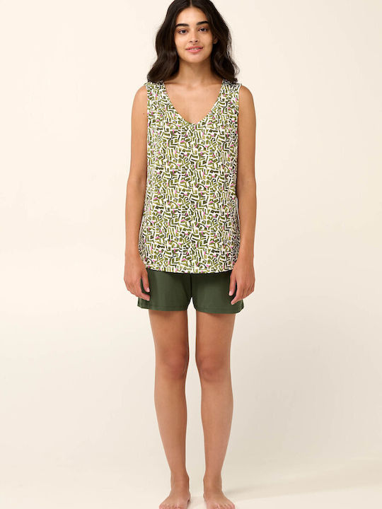 Vamp Summer Women's Pyjama Set Olive
