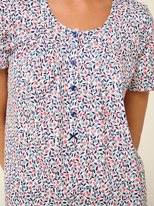Vamp Sommer Damen Pyjama-Set Blue Peony