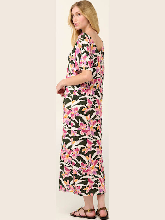 Kaftan V-Ausschnitt Blumen Aquarellmuster Violett Quarz 22494-Violett Quarz 22494-Violett Quarz Violett Quarz