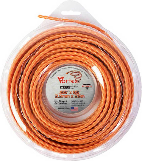 Vortex 9821550LG-12 Aluminum Square Twist Trimmer Line Length 26m and Thickness 3.9mm