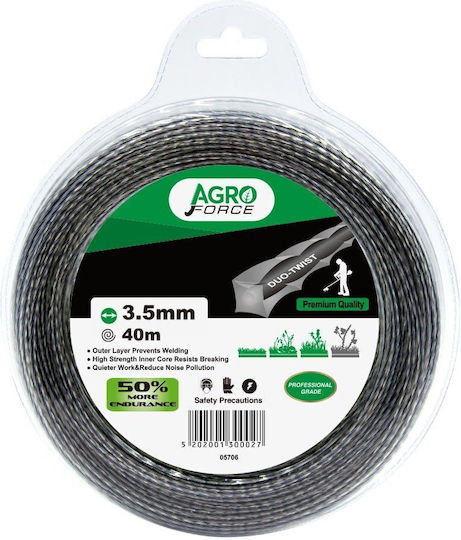Agroforce Square Twist Brush Cutter Trimmer Line 3.5mm 40m 05706