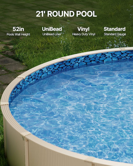 Vevor Round Pool Liner 21ft Unibead Style Pool Liner 52in Wall Height