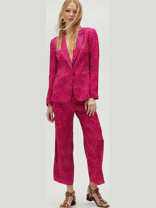 Women's Fuchsia Suit in Straight Line