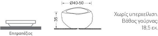 Fossil Bucket Riverstone Επικαθήμενος Νιπτήρας Πορσελάνης 40x40cm Γκρι Ματ Fossil Bucket Riverstone Επικαθήμενος Νιπτήρας Πορσελάνης 40x40cm Γκρι Ματ