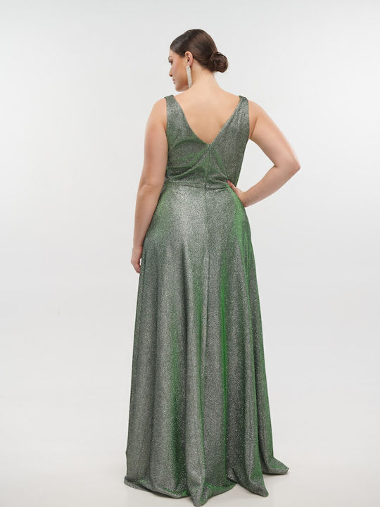 Sommer Maxi Abendkleid Wickel Bay Leaf Mint