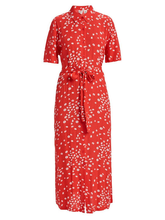 Island Escape Καλοκαιρινό Midi Φόρεμα Poppy Red