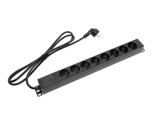 Πολύπριζο Rack 19" 8 Θέσεων 16a Adam Hall