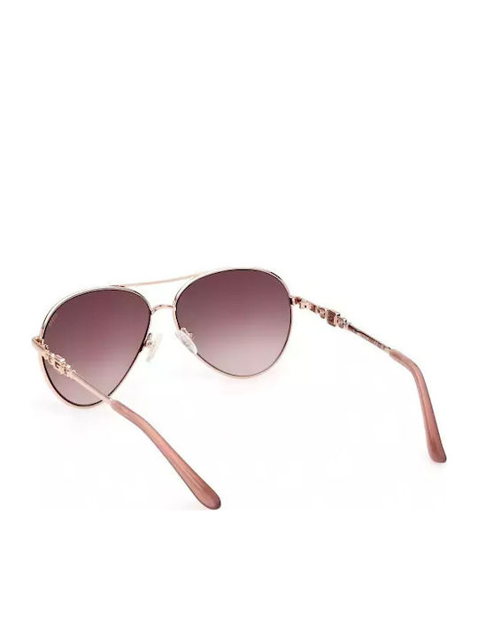 Guess Damen Sonnenbrille mit Rose Gold Metall Gestell und Rosa Verlaufsfarbe Linse GU7885-H 74F