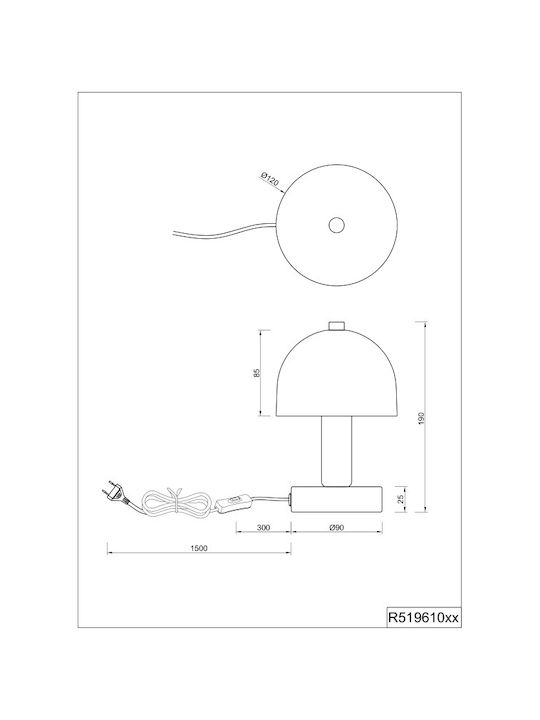 Trio Lighting Διακοσμητικό Φωτιστικό E14 Μανιτάρι
