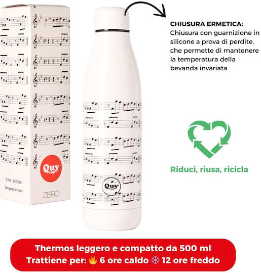 QuyCup Flasche Thermosflasche Rostfreier Stahl BPA Frei 500ml Music (opera)