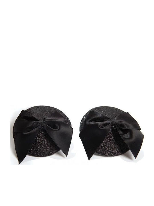 Bijoux Indiscrets Burlesque Pasties Glitter and Bow Black