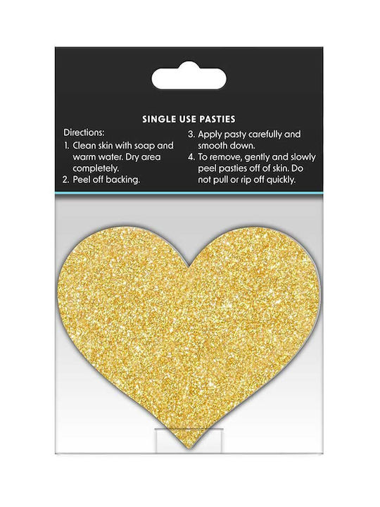 Ns Novelties Pasties Glitter Hearts 2 Pair Nipple Covers Μαύρα