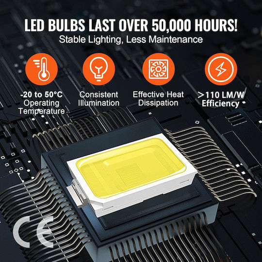 Vevor Square Led Garage Lights 88000lm 14 Grids Bright Shop Light Car Details