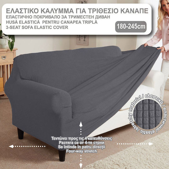 Elastische Abdeckung Für Dreisitziges Sofa Grau 180cm