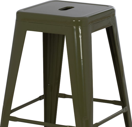 Табуретка Бар За външна употреба Dark Dark Olive Green 1бр 43x43x67см