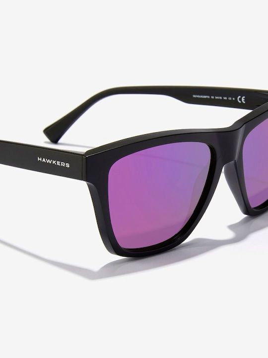 Hawkers Ls Raw Unisex Γυαλιά Ηλίου με Μαύρο Κοκκάλινο Σκελετό και Μωβ Polarized Καθρέφτη Φακό