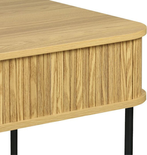 Scandi Wooden Console Table Wood & Metal Natural Shade L120xW60xH76.5cm