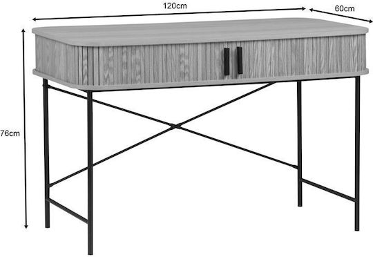 Scandi Wooden Console Table Wood & Metal Natural Shade L120xW60xH76.5cm