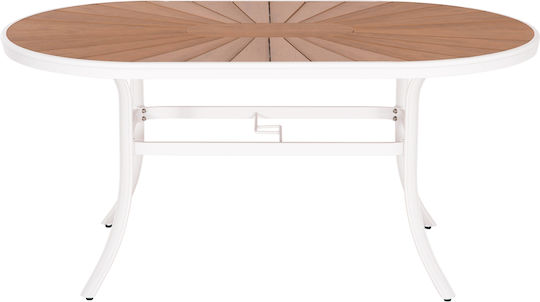 Masa pentru spații exterioare Aluminiu Telamo Alb 160x90x73buc