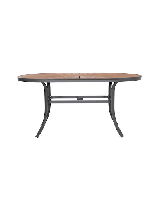 Маса Алуминиево Стабилна Telamo Anthracite-natural 160x90x73бр