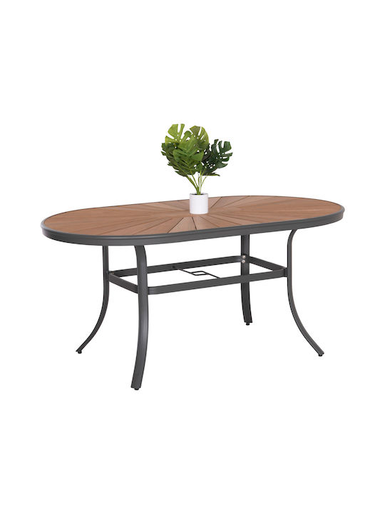 Маса Алуминиево Стабилна Telamo Anthracite-natural 160x90x73бр
