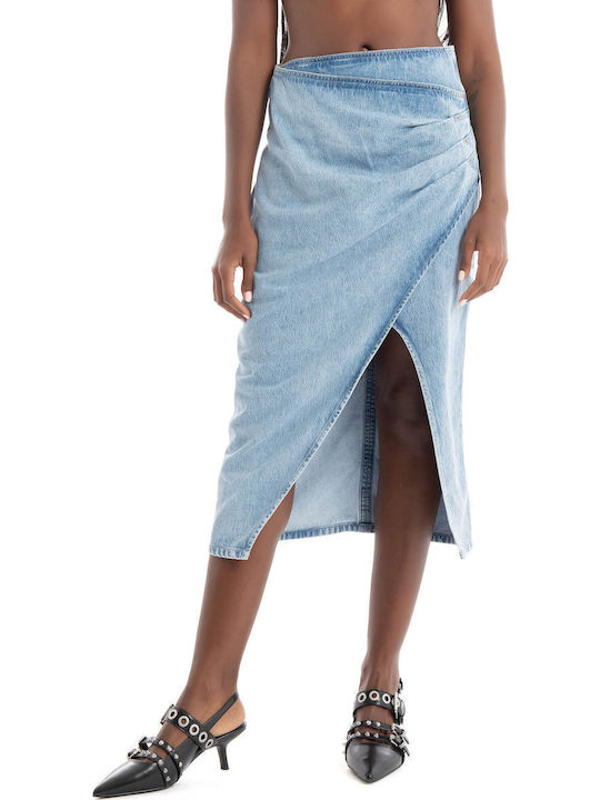 Midi Skirt Light Aged Denim