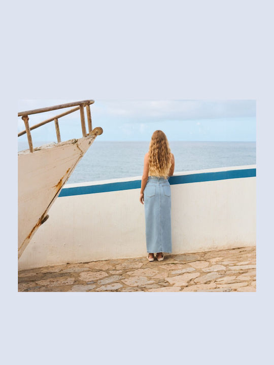 Denim Maxi Rock Blau