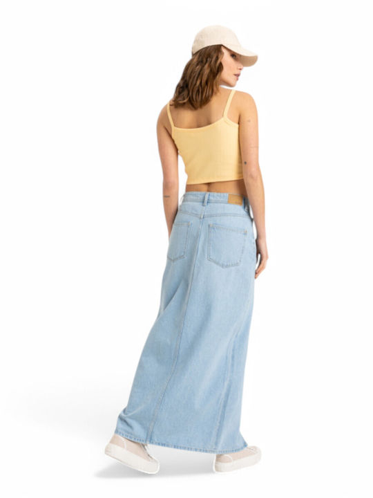 Denim Maxi Rock Blau