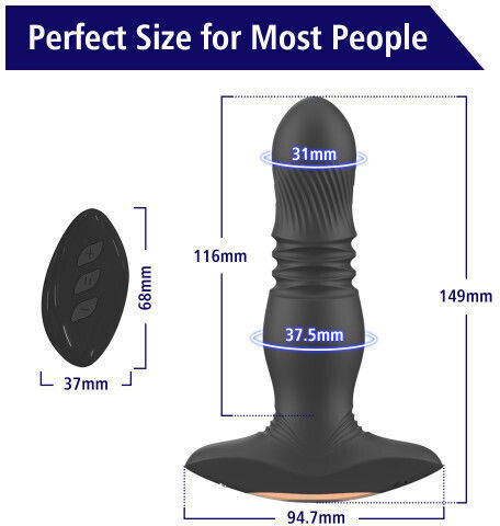 ToyBox Anal Plug with Wireless Functionality and Vibration Black